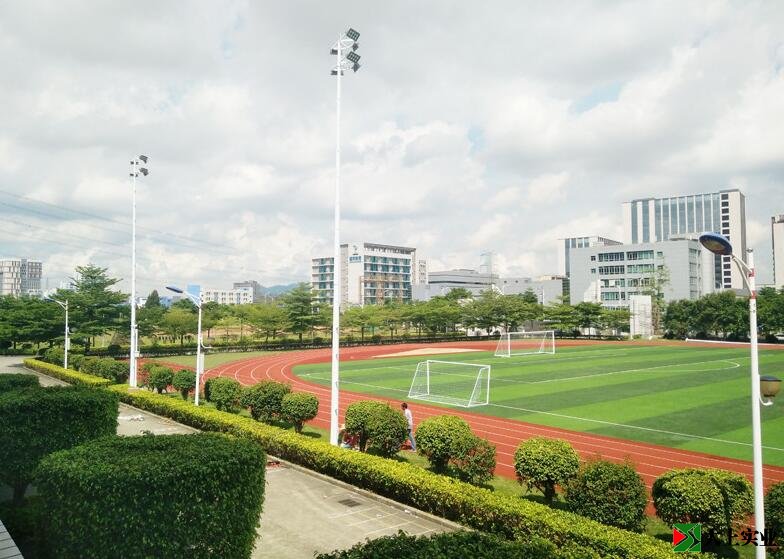 300米塑膠跑道6套燈桿白天實拍圖