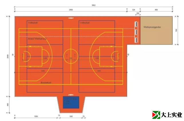 運(yùn)動(dòng)場(chǎng)尺寸圖