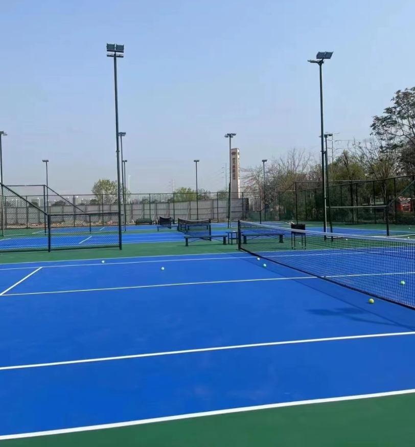 惠州網球場基礎、圍網、燈具、球場面層整體施工工程